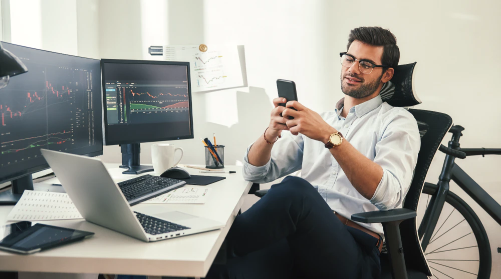 Calm trader maintaining focus and emotional control