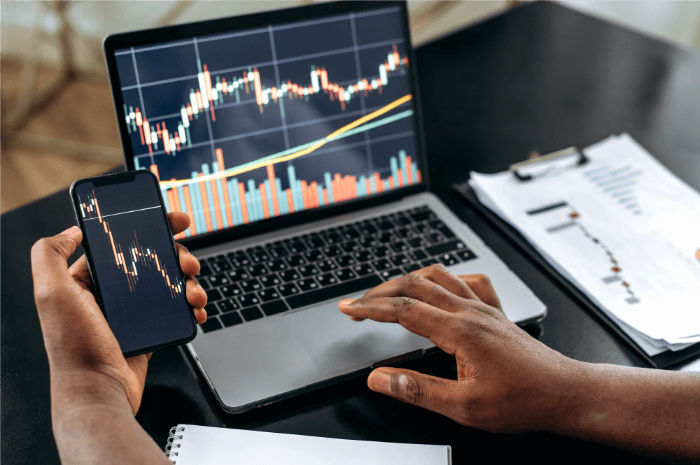 Forex chart showing large price swings during high volatility market conditions