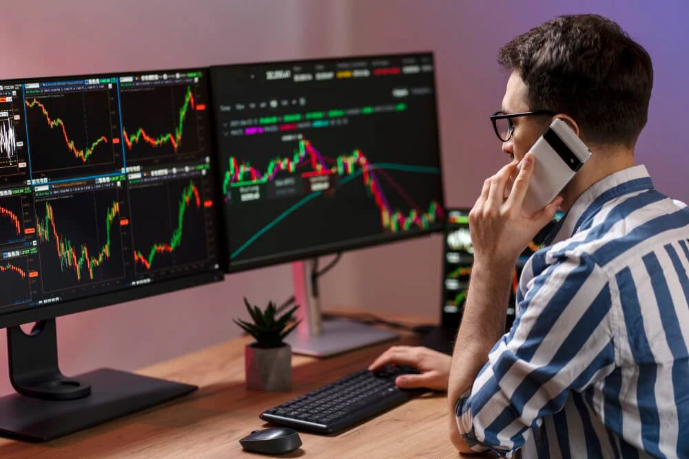 Trader reviewing stop loss placement and risk management strategy on charts