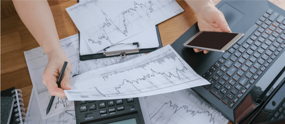 Example of planned stop loss and take profit levels before entering a trade