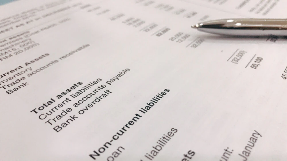 Company financial data and balance sheet analysis used for individual stock trading decisions