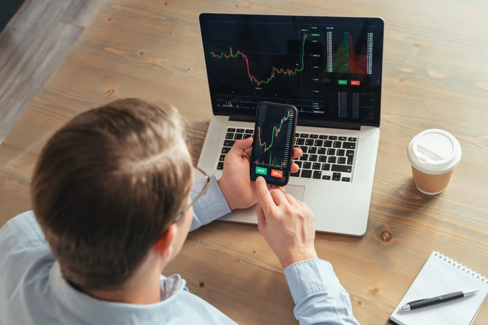 Trader taking a break and relaxing away from trading screens