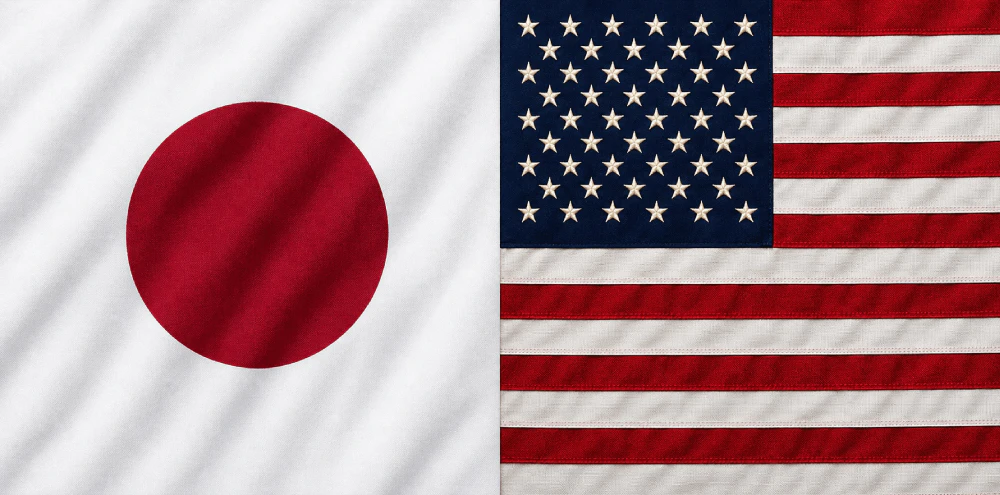 Japan and US Flag image